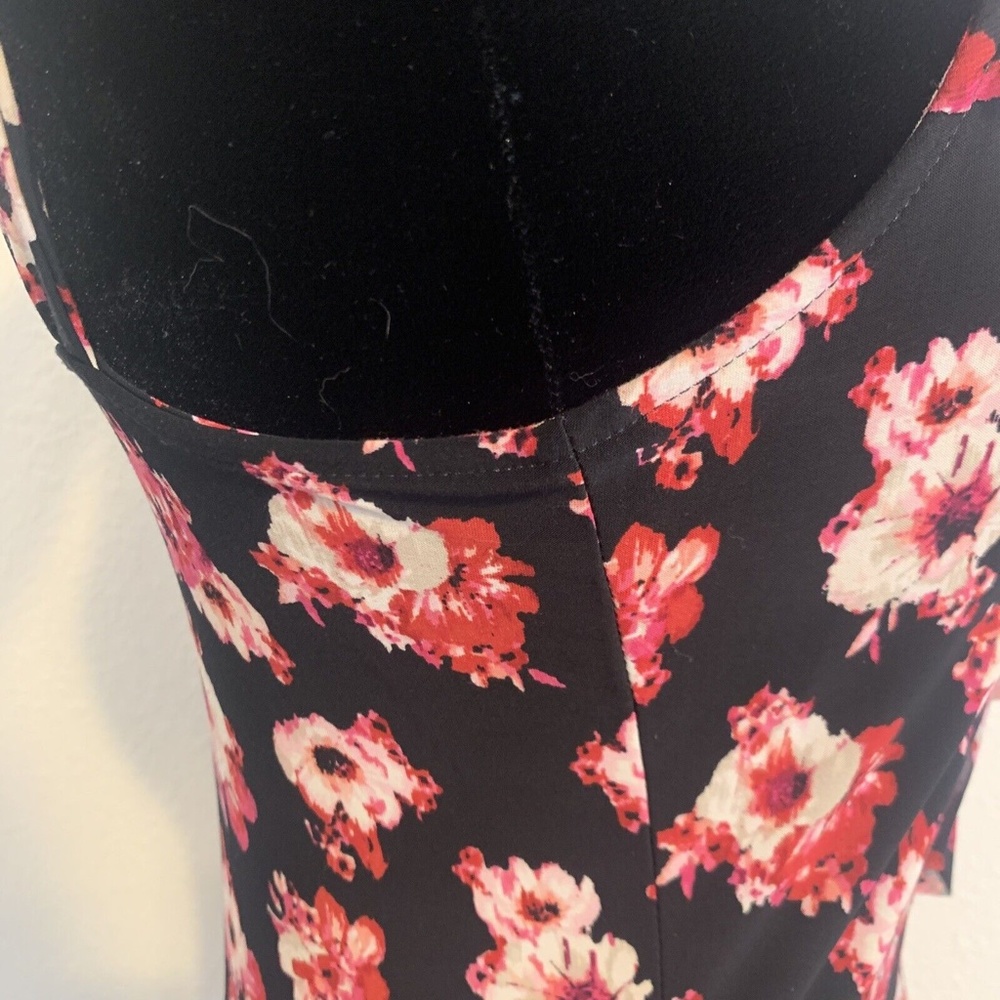 White House Black Market Hot Pink Floral Ruffle Front Tank Top Women's Size XS - Picture 9 of 11